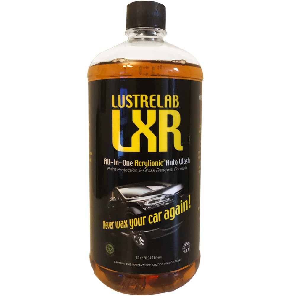 LXR LustreLab all-in-one wash and wax bottle pour for convenient at-home detailing