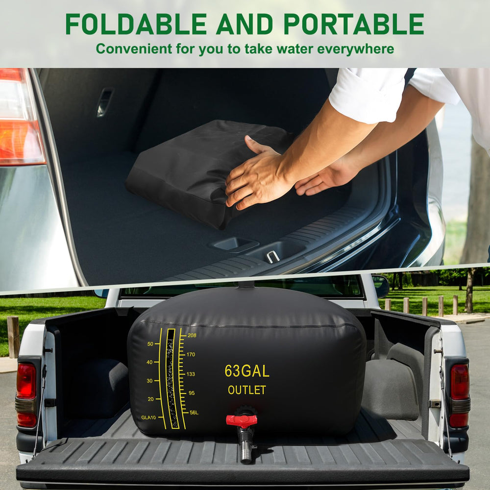 LXVOOEE 63-gallon capacity water bladder ready for use