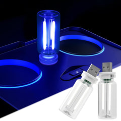 LYCARESUN blue USB night light installed in car for ambient glow