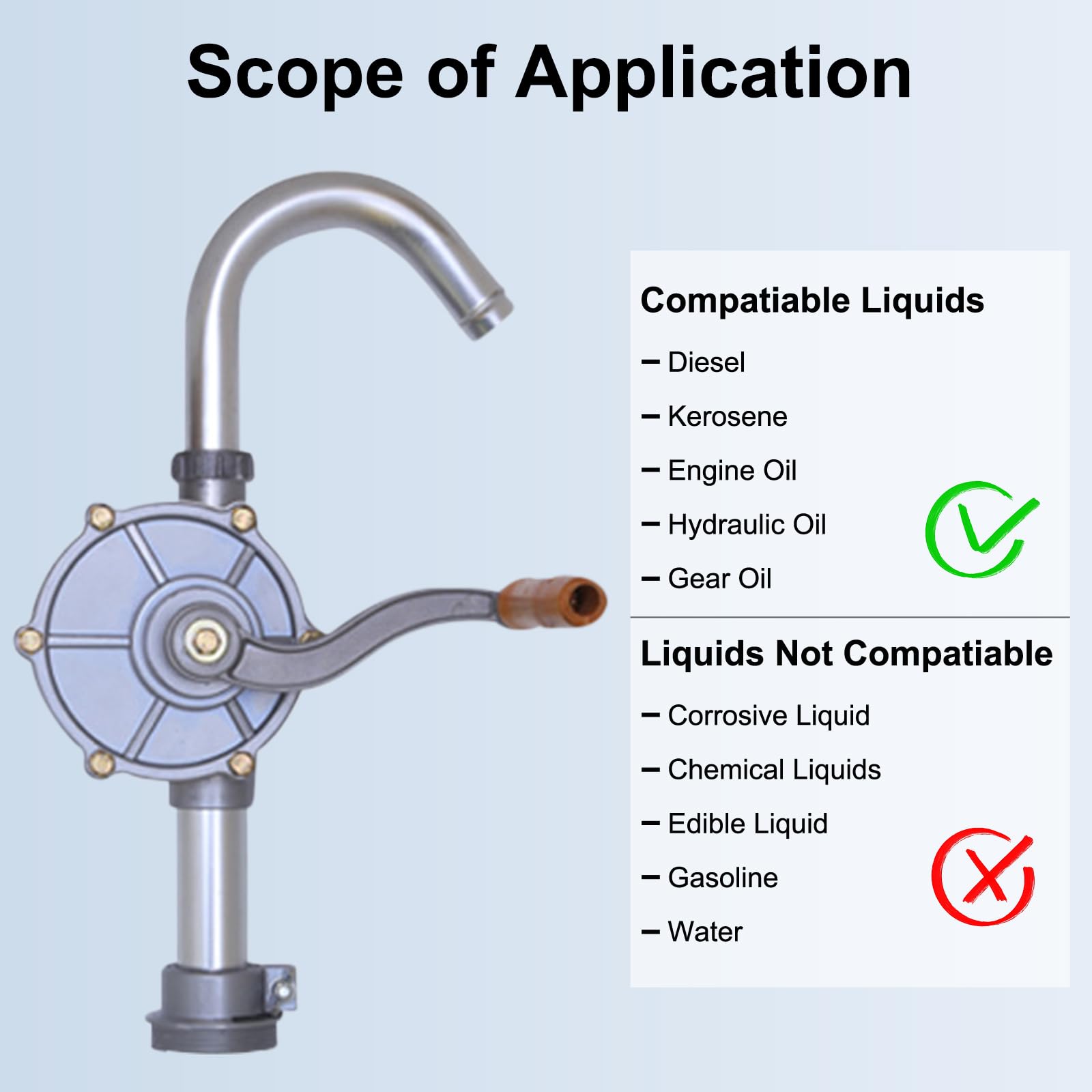 LYCARESUN drum pump premium resin core ensures long-lasting sealing.