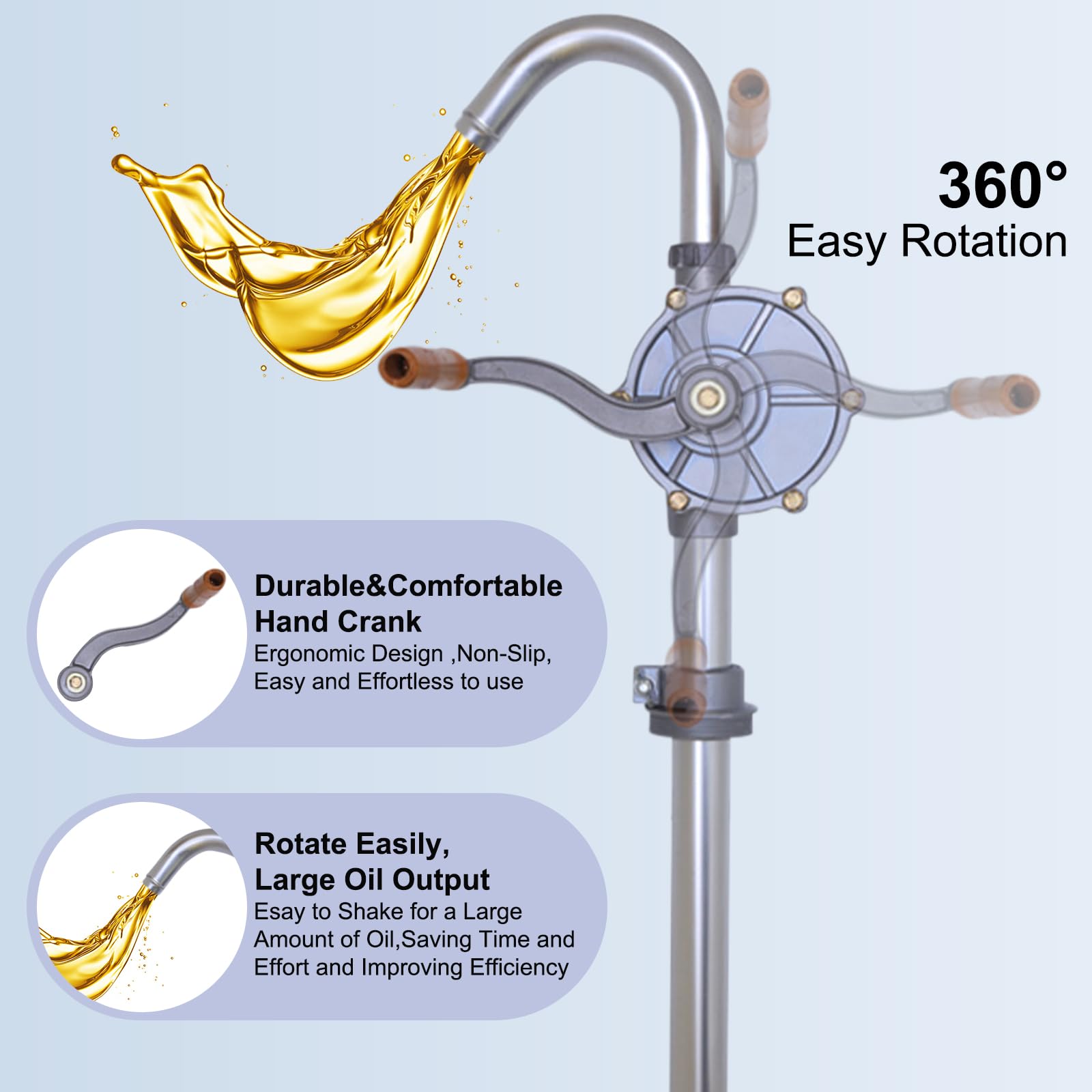 LYCARESUN drum pump threaded seal design prevents leaks during transfers.