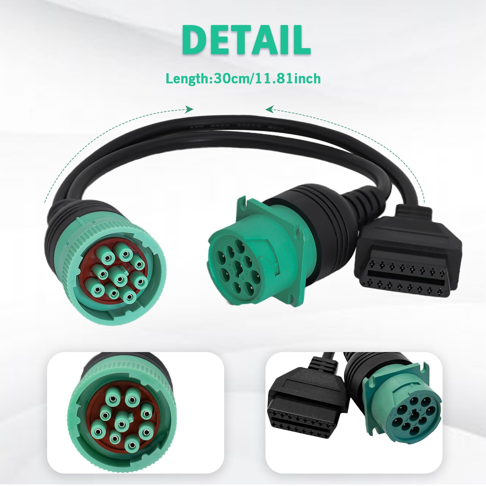Lydesor J1939 to OBD2 Y cable shows wide compatibility with heavy-duty trucks.