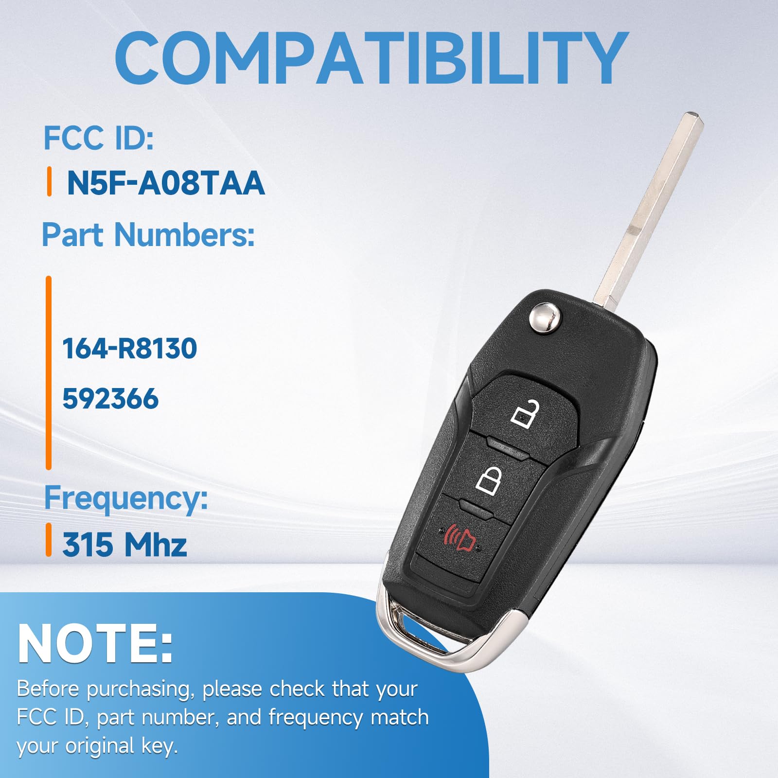 LYFUCESS Explorer fob front view demonstrates compatibility with Ford models