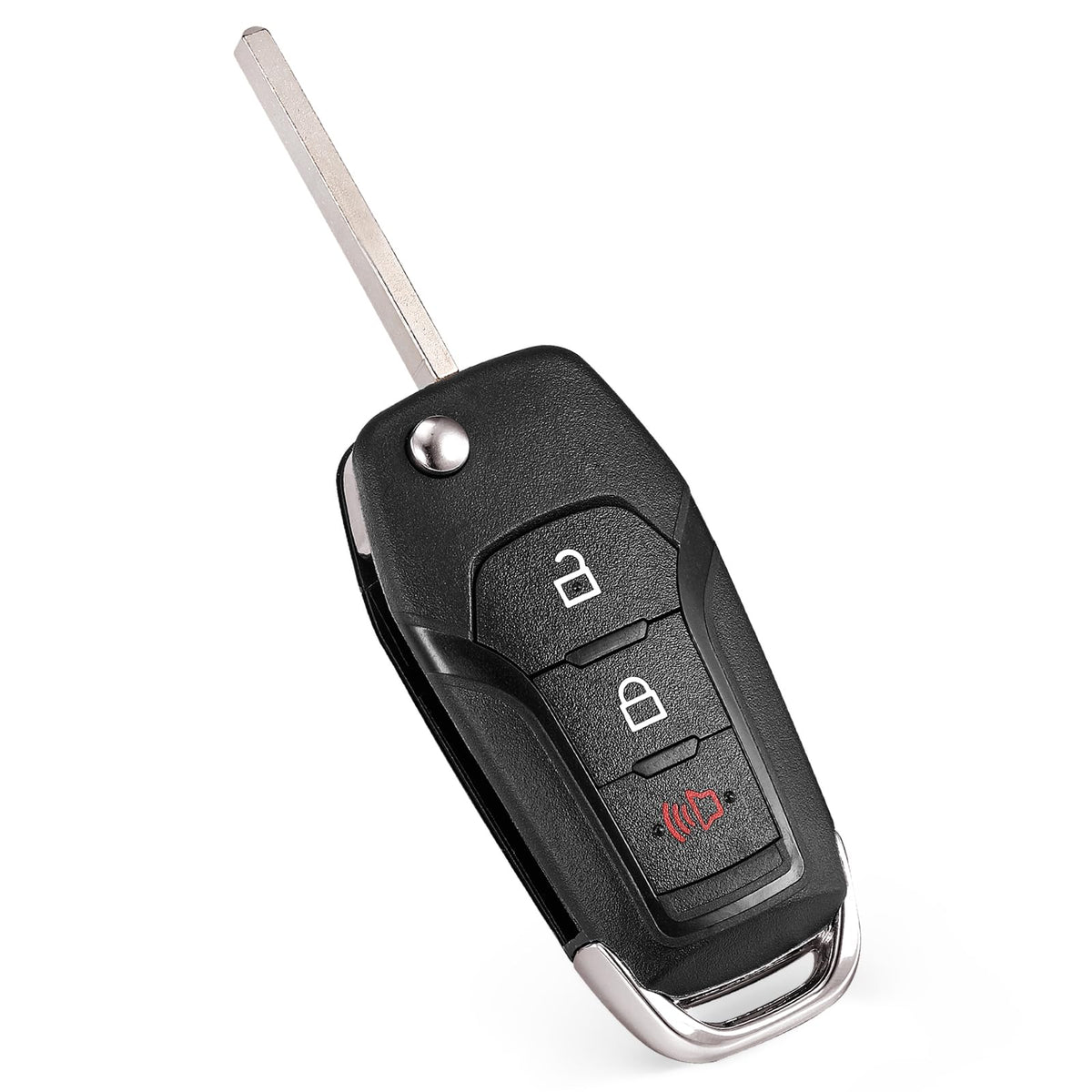 LYFUCESS flip key fob for Ford F-150, front view highlights premium replacement