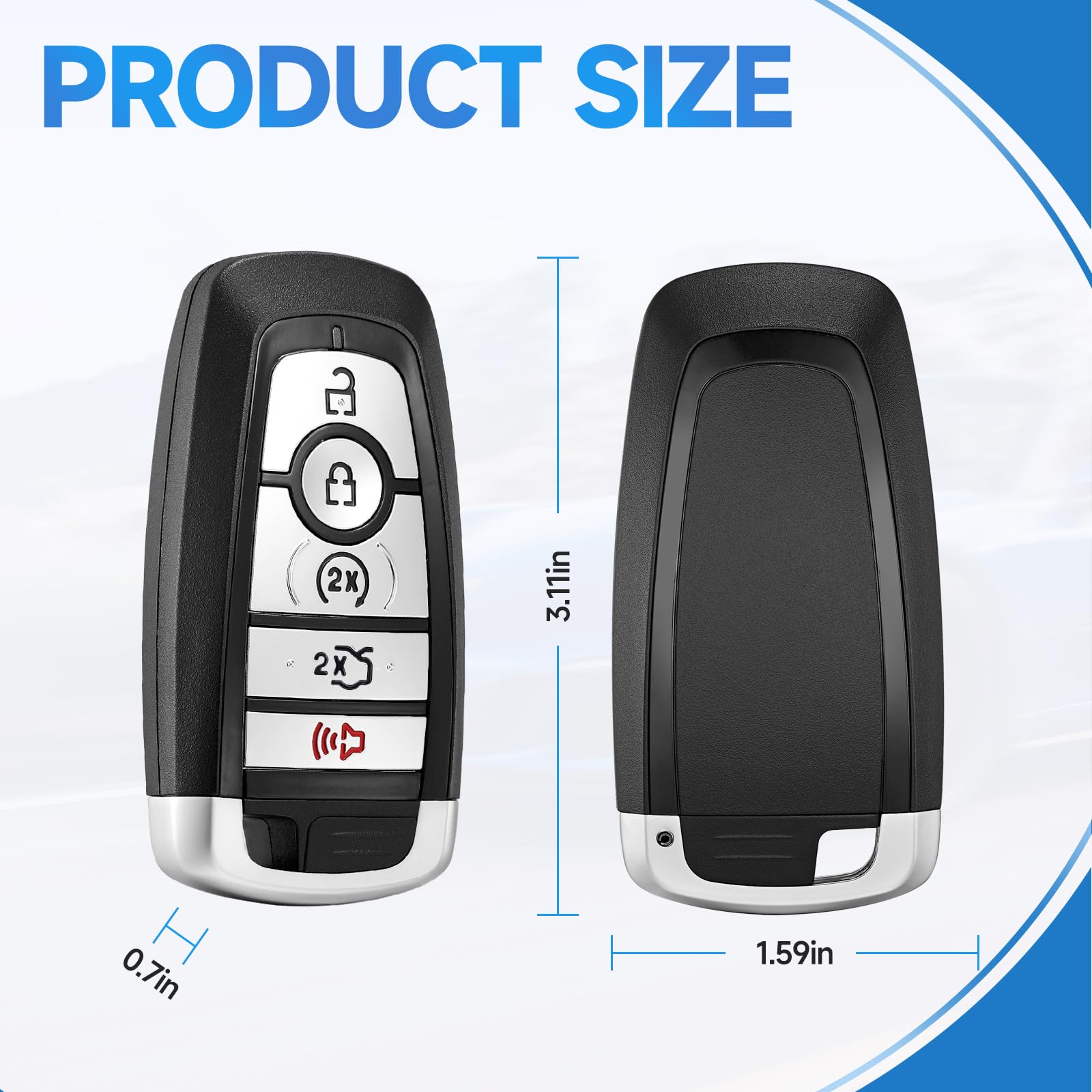 LYFUCESS key fob includes chip and battery for immediate use.