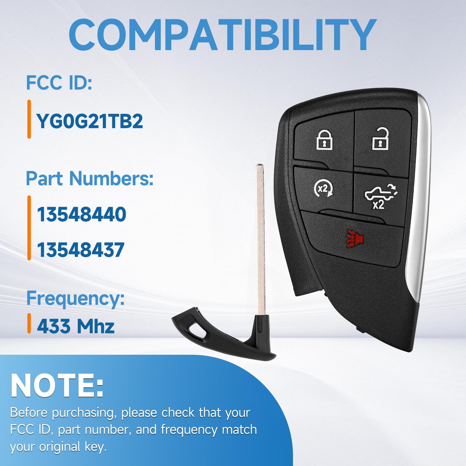 LYFUCESS key fob interior with chip and battery ready for replacement