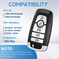 LYFUCESS Ford Fusion proximity remote replacement with ready electronics for setup.