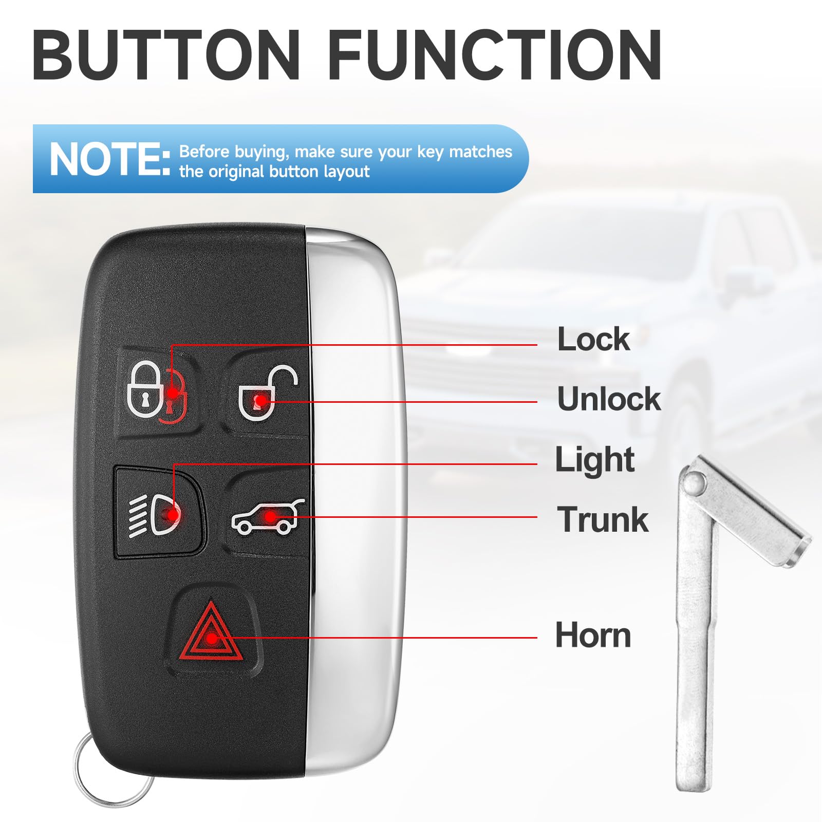 LR4 LYFUCESS key fob with premium build and compatible layout