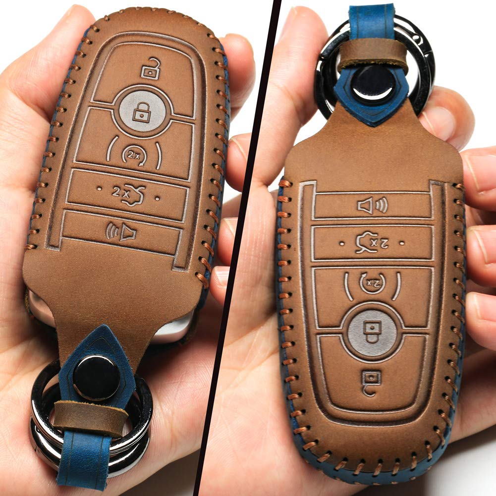 LYGKMU crazy-horse leather stitching detail shows premium craftsmanship