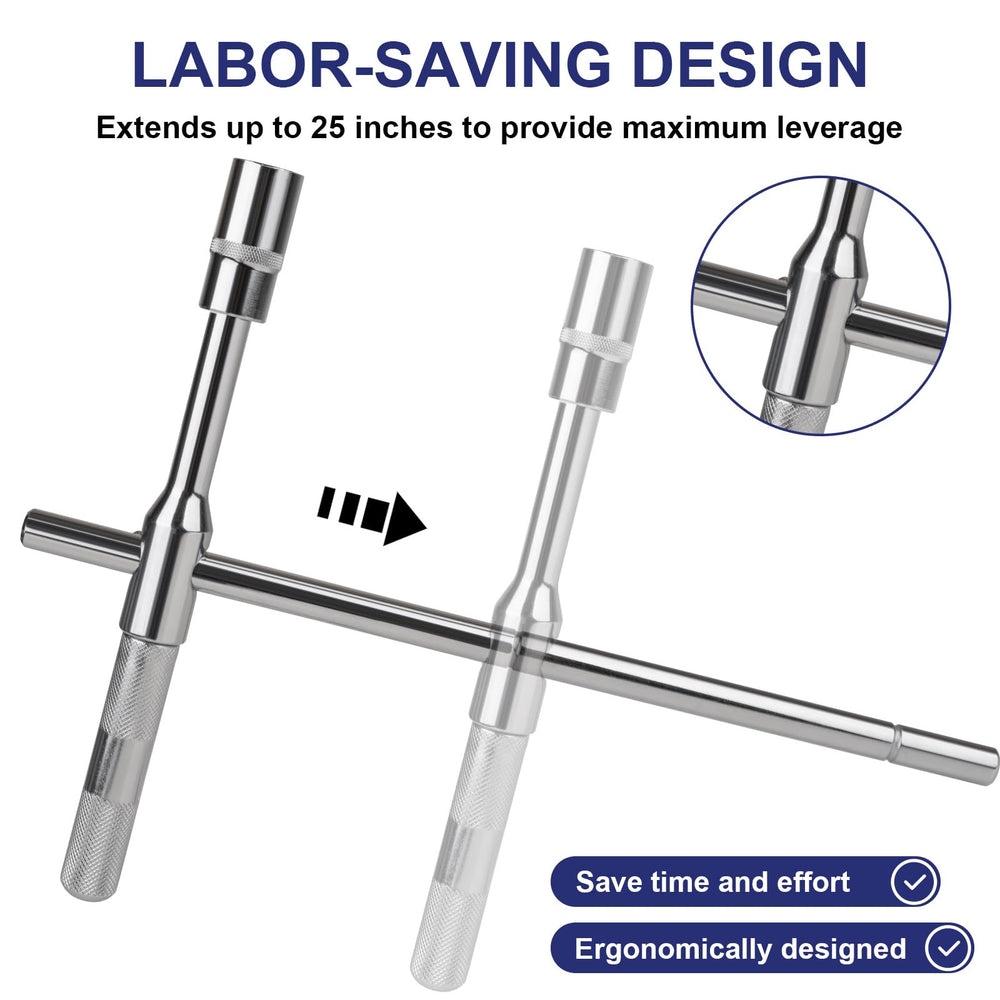 Lyhubmh swivel-handle design enables smooth leverage during tire changes