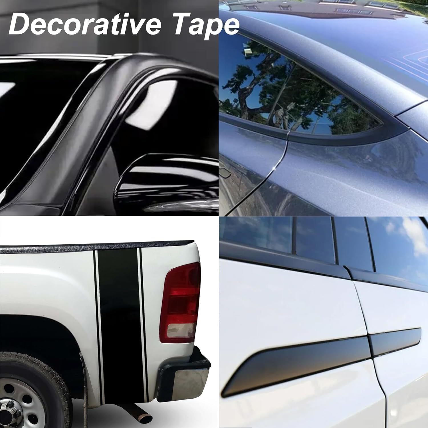 Lypumso chrome delete tape on car door edge for a clean, blacked-out look.
