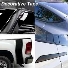 Lypumso chrome delete tape on car door edge for a clean, blacked-out look.
