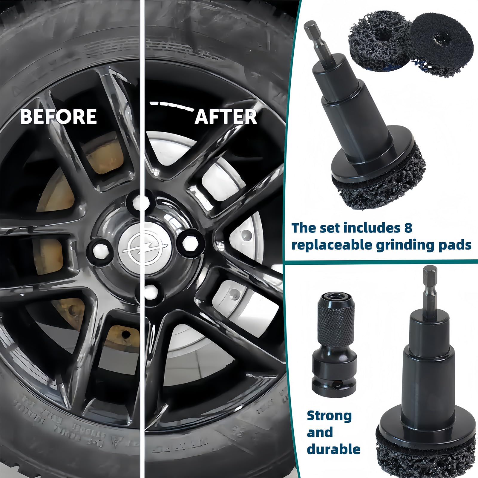 LY&SASIF in-use hub cleaner demonstrates efficient rust removal on wheel studs.