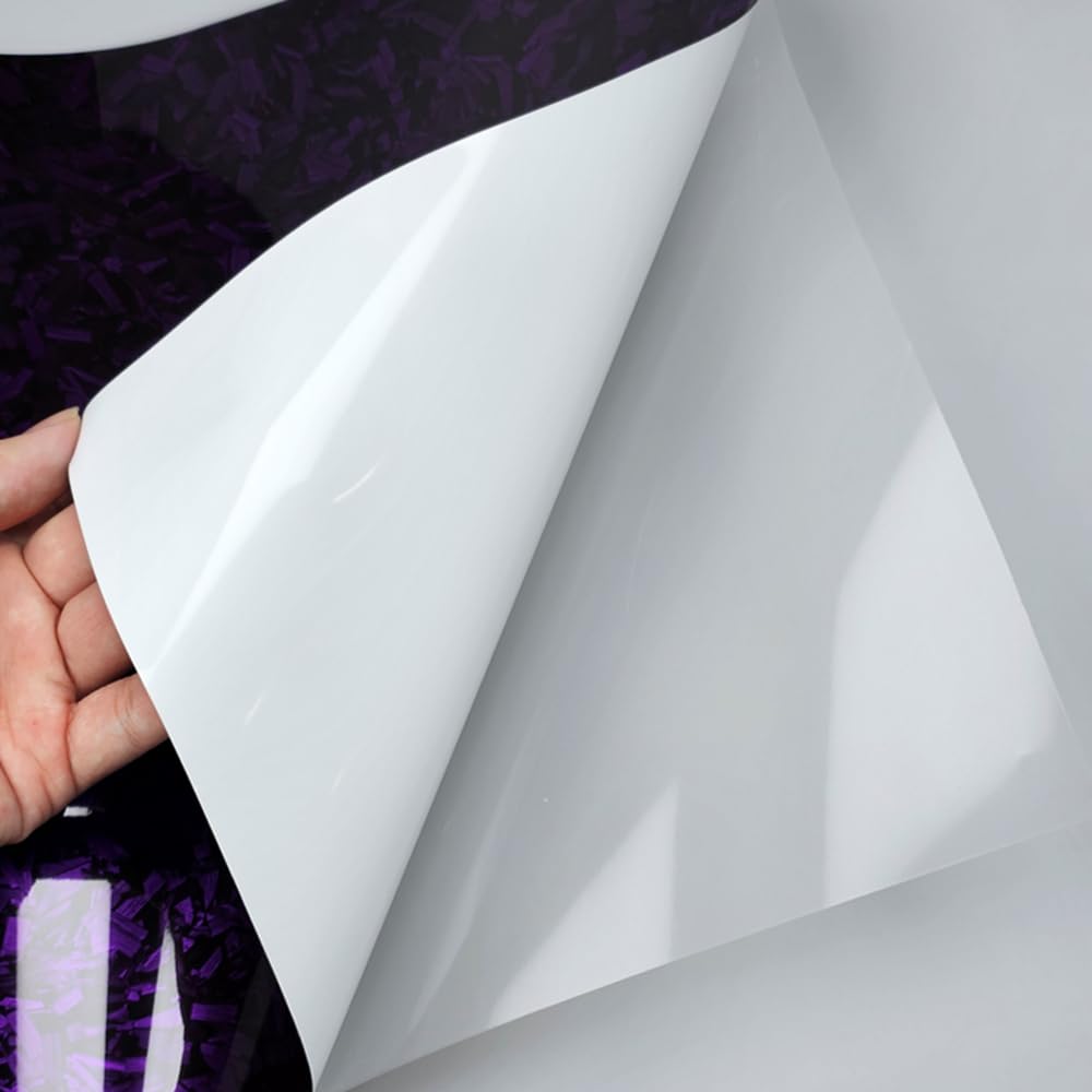 LZLRUN forged carbon vinyl close-up on purple wrap for style.