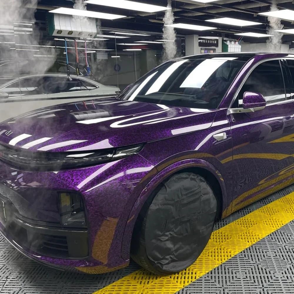 LZLRUN self-healing carbon wrap purple texture helps maintain pristine look.