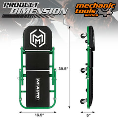 M-AUTO creeper-seat conversion demonstrates quick switch between creeper and seat.