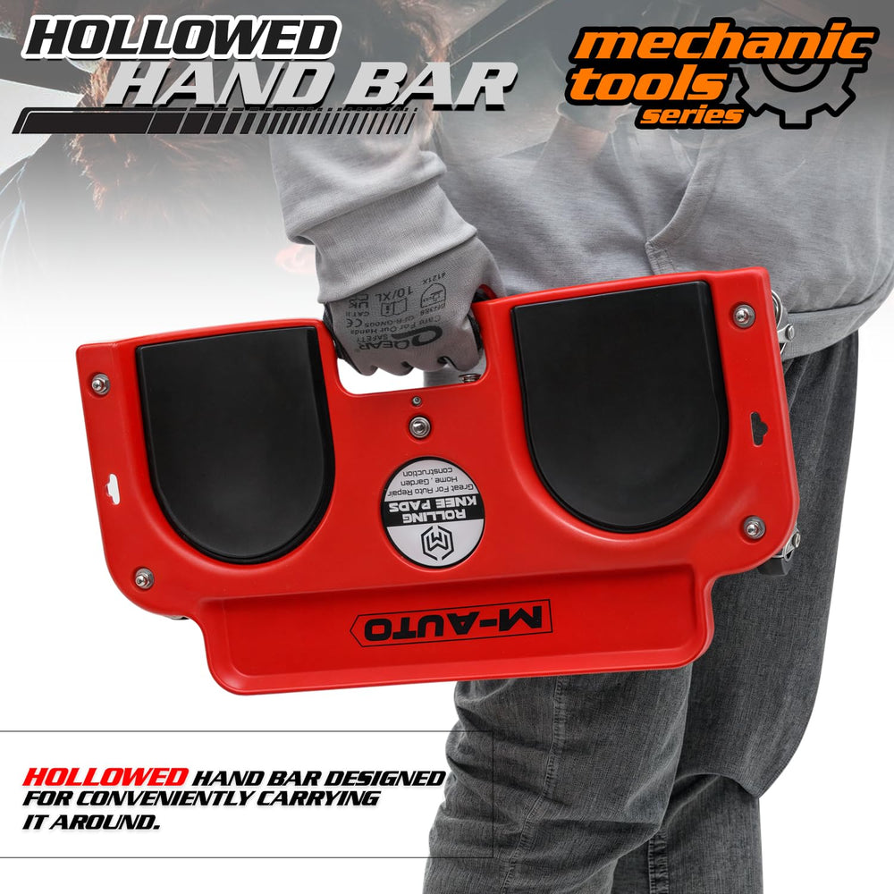 M-AUTO knee creeper 360-turn in action during reach-and-work tasks.