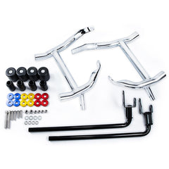 M Maintenanse saddlebag guard chrome rear bar protects saddlebags during tip-overs