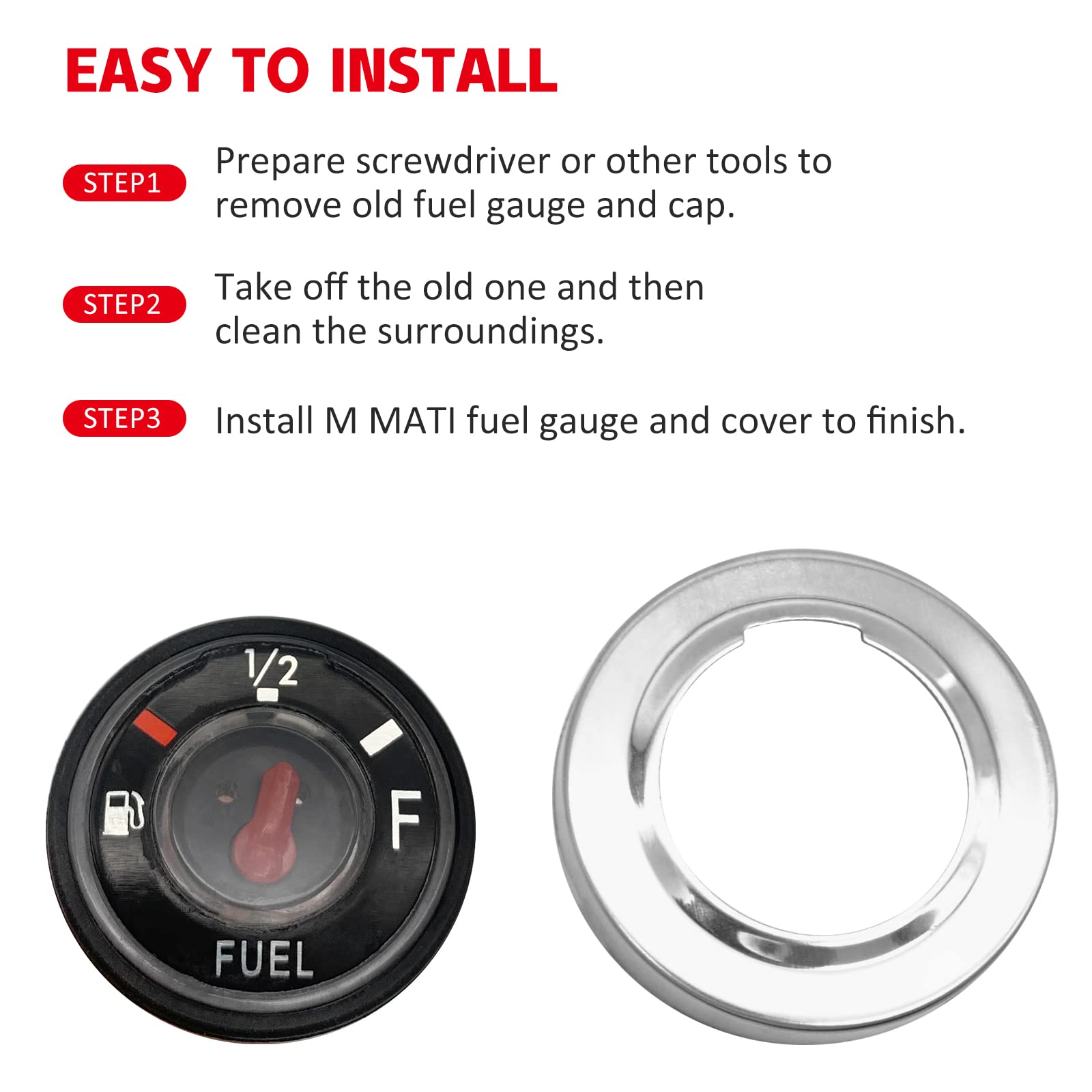 Inside Yamaha ATV tank with M MATI gauge reading level