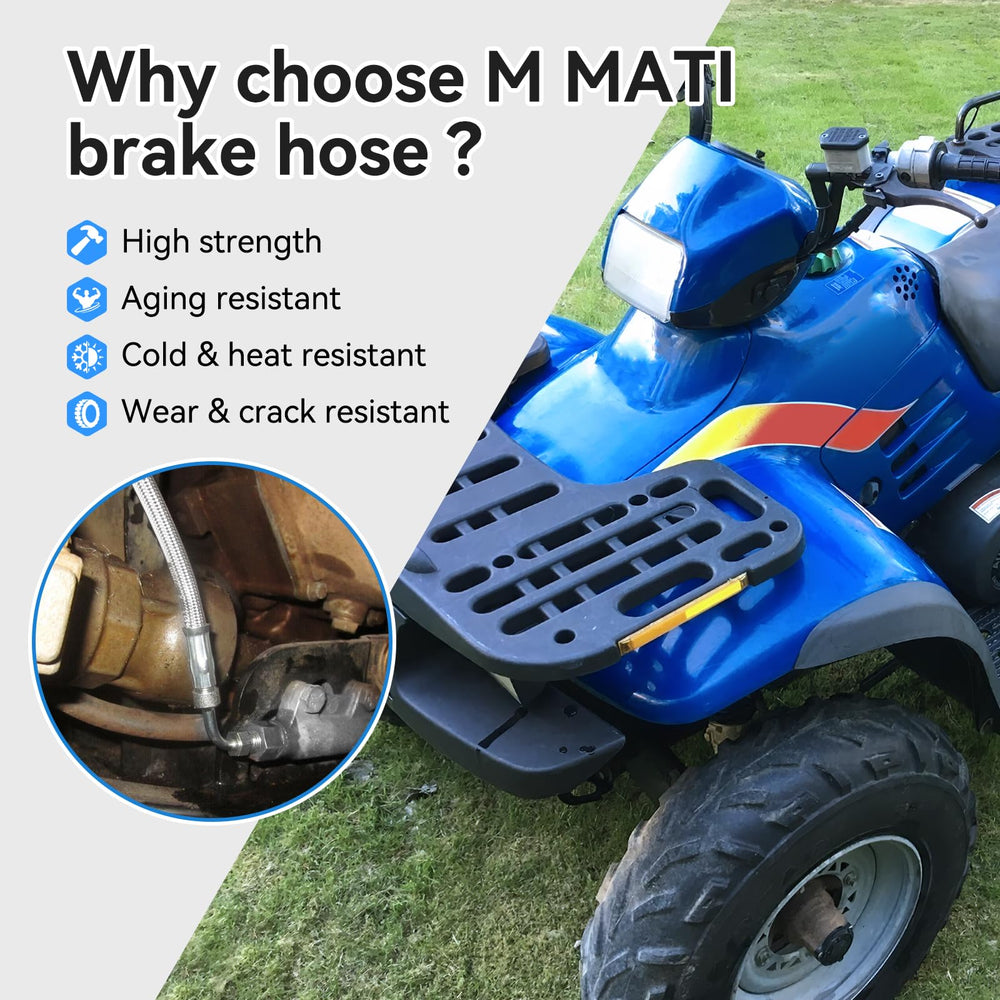 M MATI brake hose line in packaged kit with clamps ready for installation