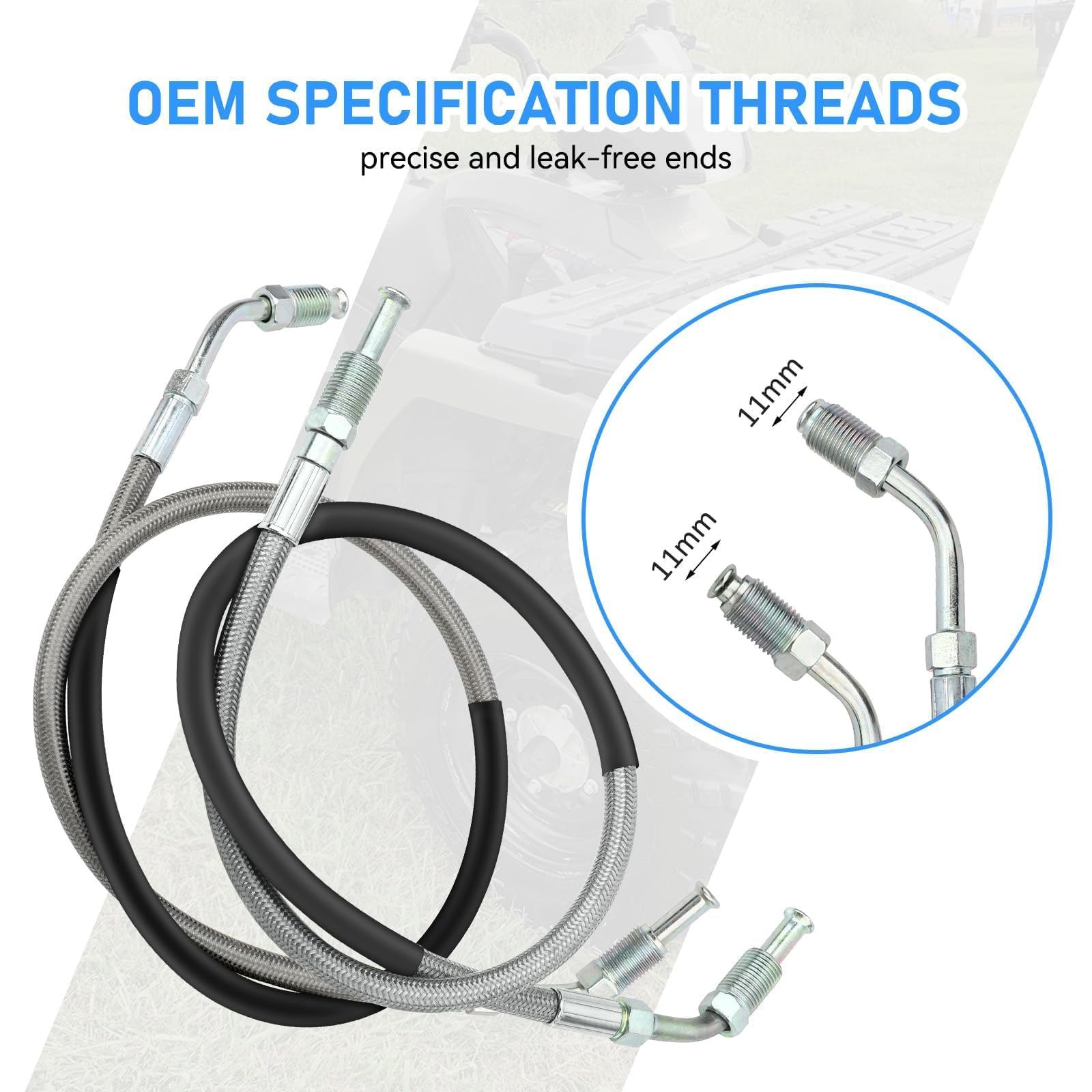 M MATI brake hose line metal mesh detail showing reinforced construction
