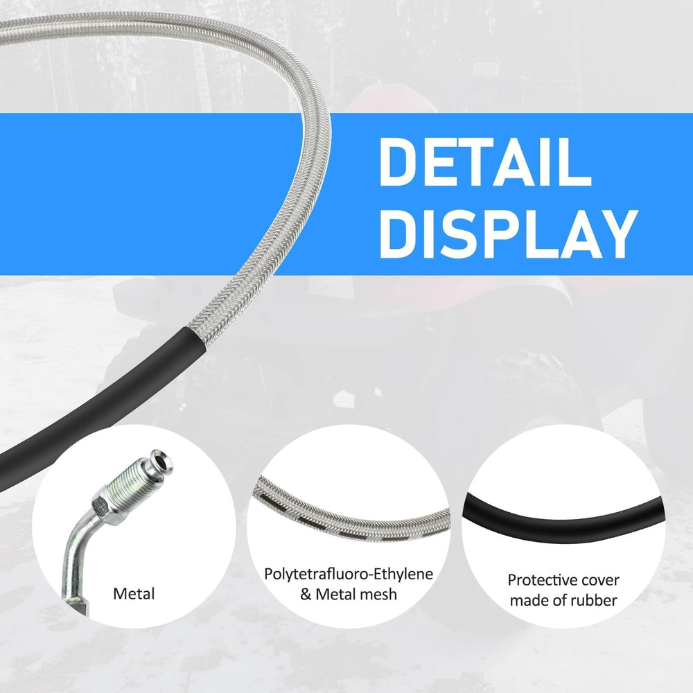 M MATI PTFE-core brake hose line highlights smooth inner flow and durability