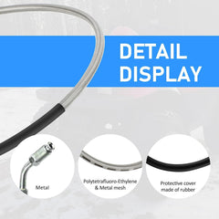 M MATI PTFE-core brake hose line highlights smooth inner flow and durability