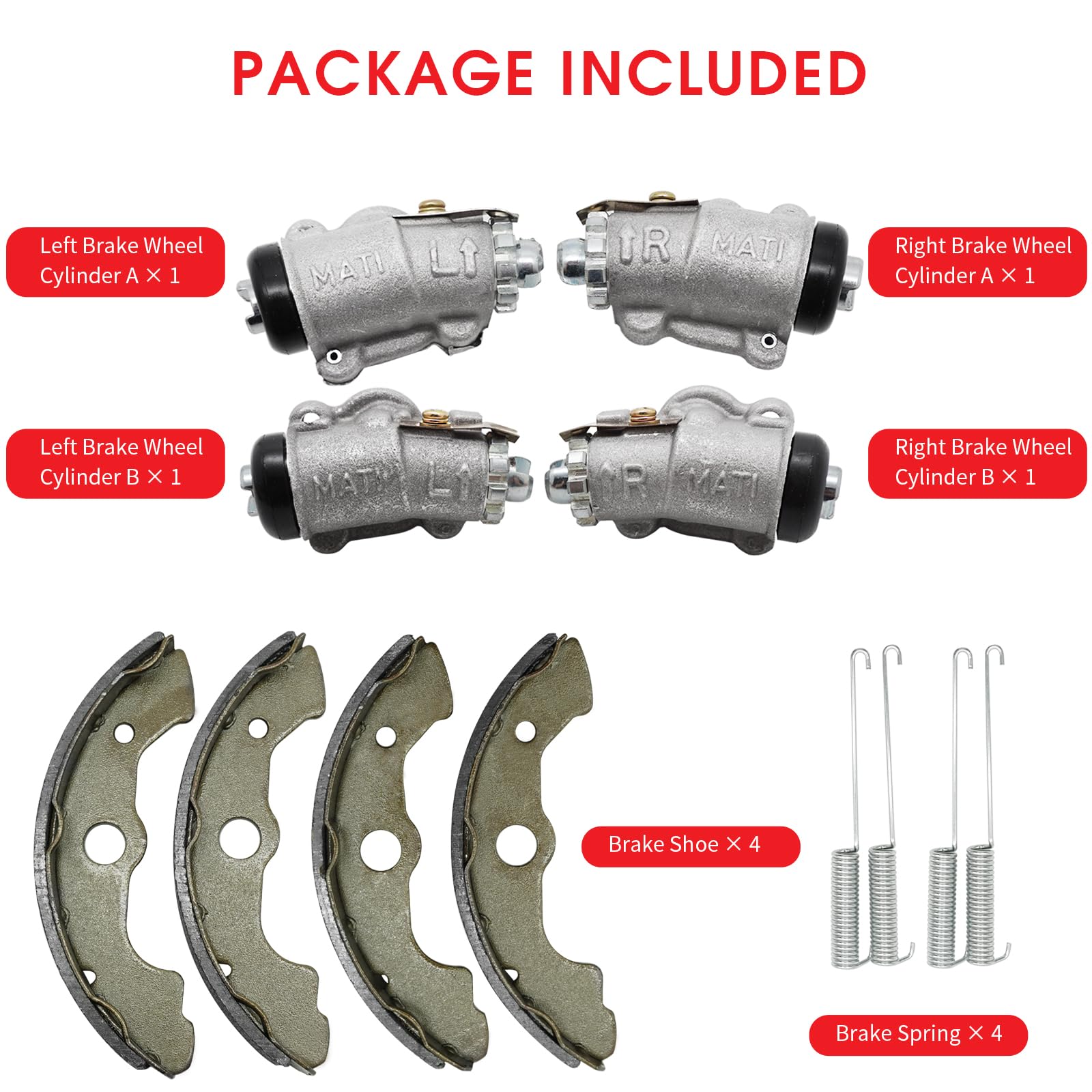 M MATI brake shoe set for Honda ATVs – improved braking feel and compatibility.