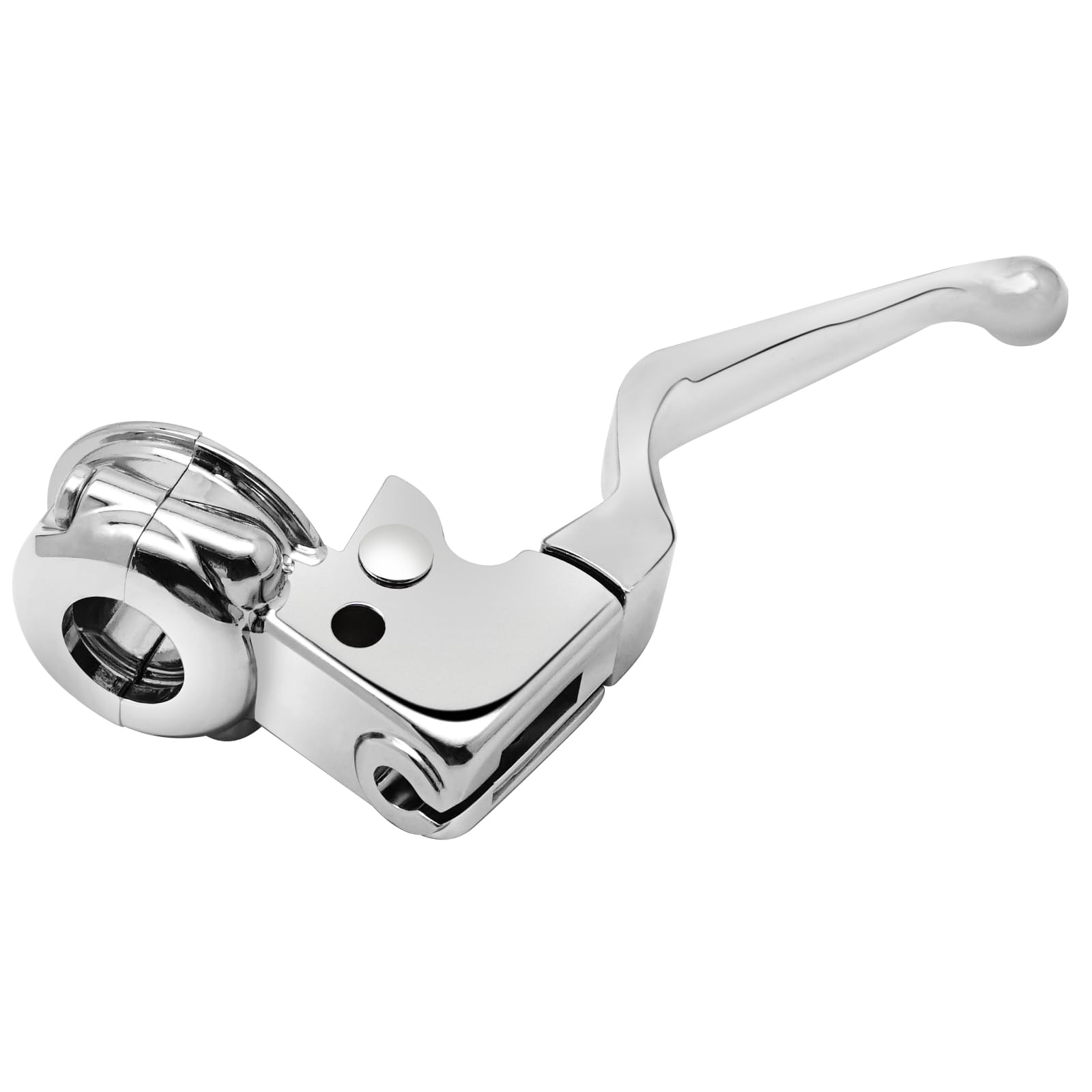 M MATI chrome clutch lever perch on Harley Dyna Wide Glide improves grip and control