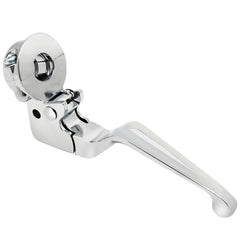 M MATI chrome clutch lever perch on Harley Fat Boy enhances lever feel for smoother shifting