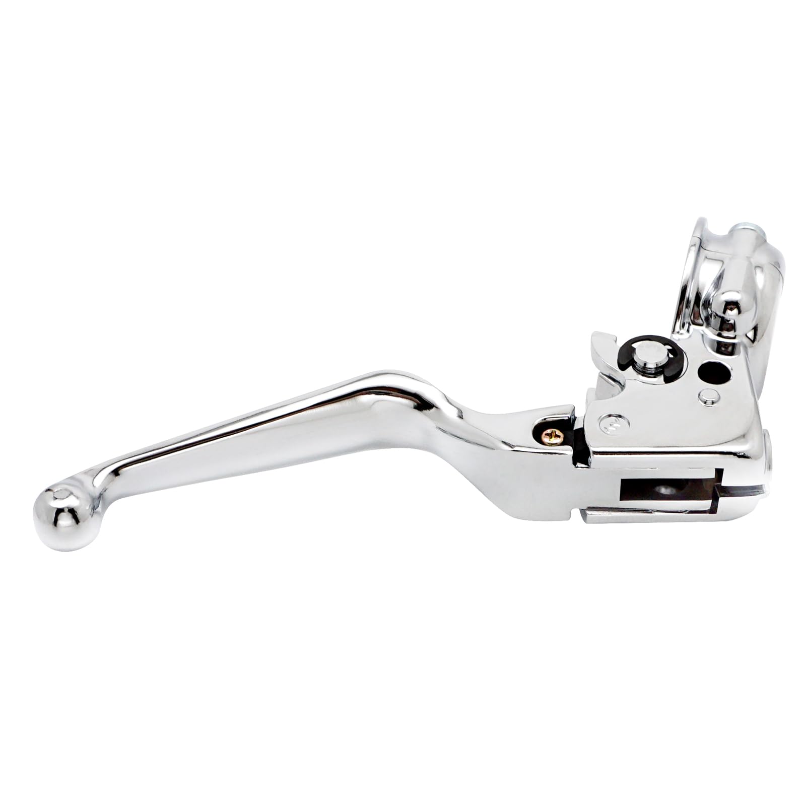 M MATI chrome clutch lever perch on Harley Street Bob enables comfortable daily riding