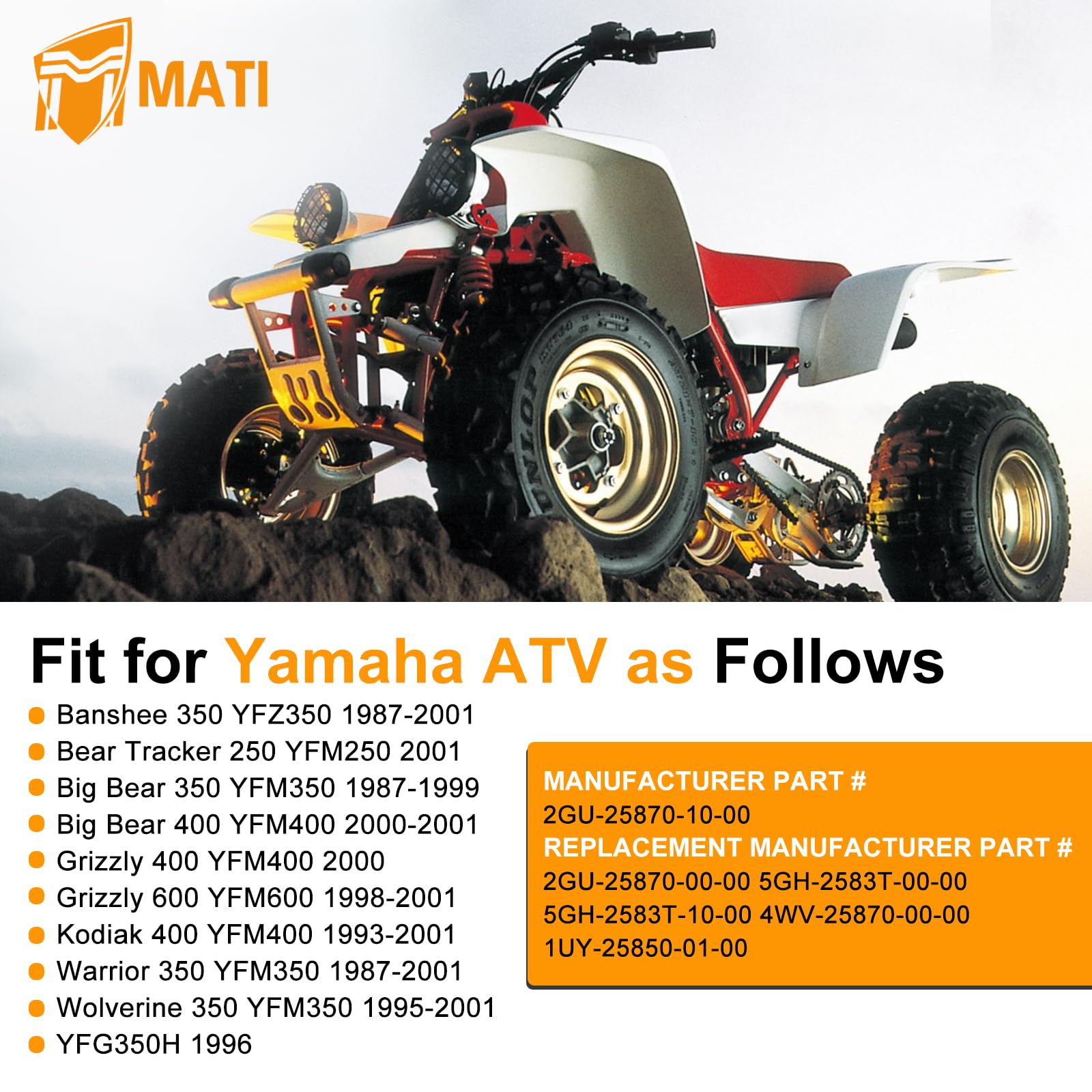 M MATI front brake master cylinder for Yamaha ATV Big Bear 350 improves stopping precision.