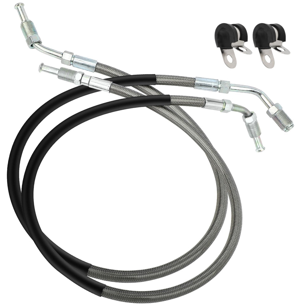 M MATI front-left brake hose line on Polaris ATV demonstrates durability for reliable braking