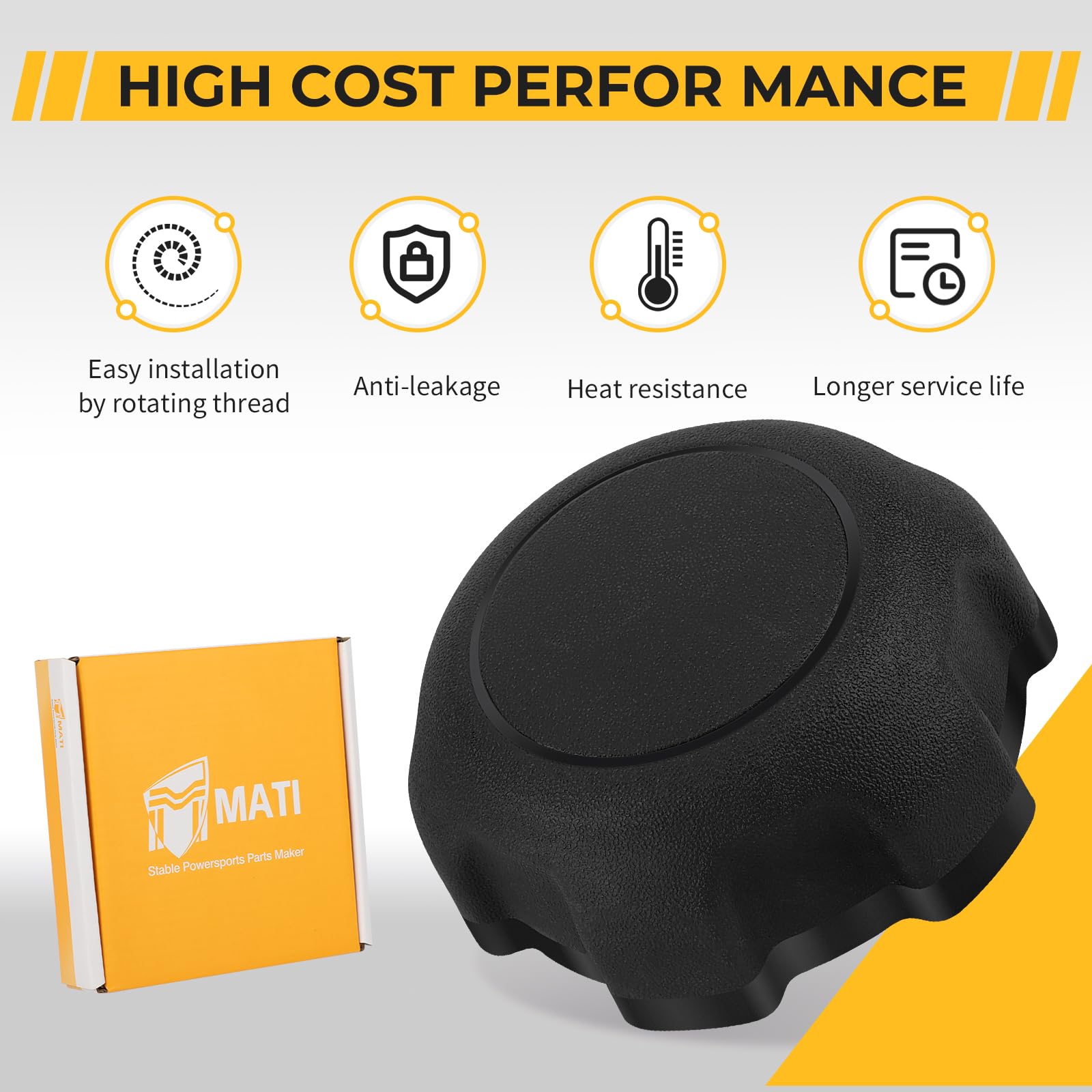 M MATI cap uses OEM-style threads for smooth installation and reliable fit.