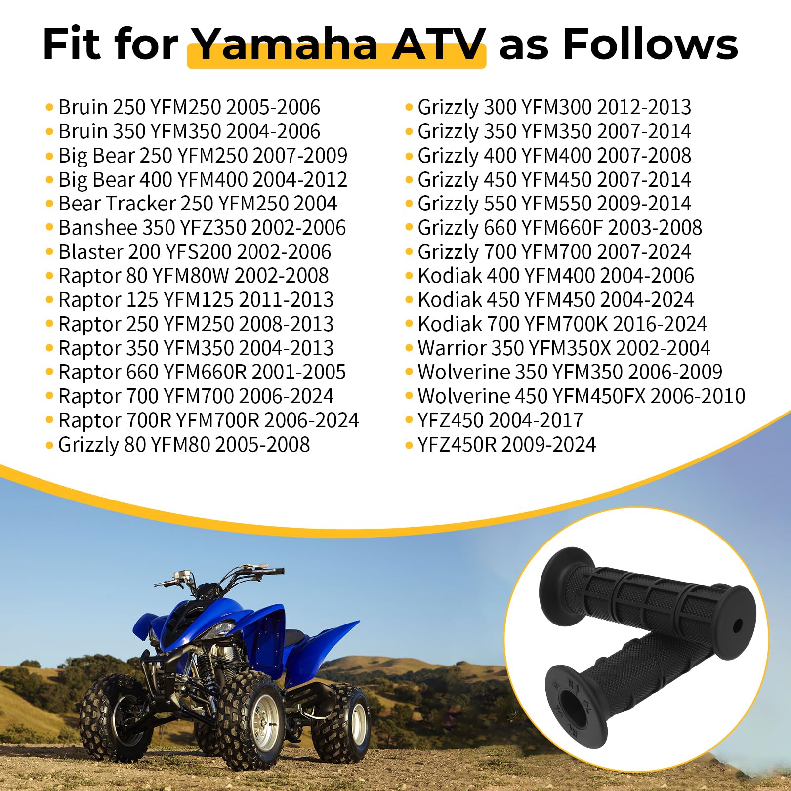 M MATI grips installation ready for a quick Yamaha ATV upgrade.