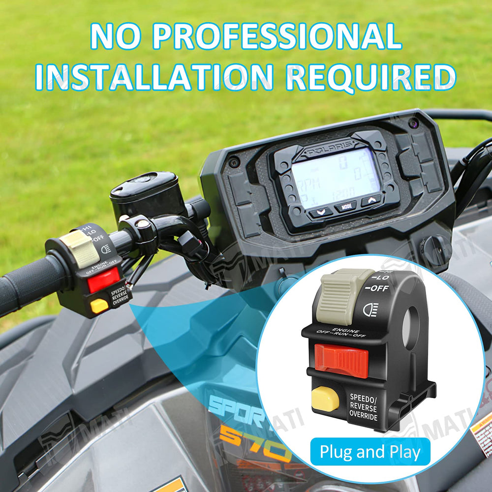 M MATI left handlebar switch assembly packaging contents, all-in-one replacement part for simpler maintenance.