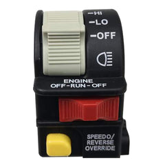 M MATI left handlebar switch assembly front view for Polaris Hawkeye 325, easy OEM-compatible replacement.