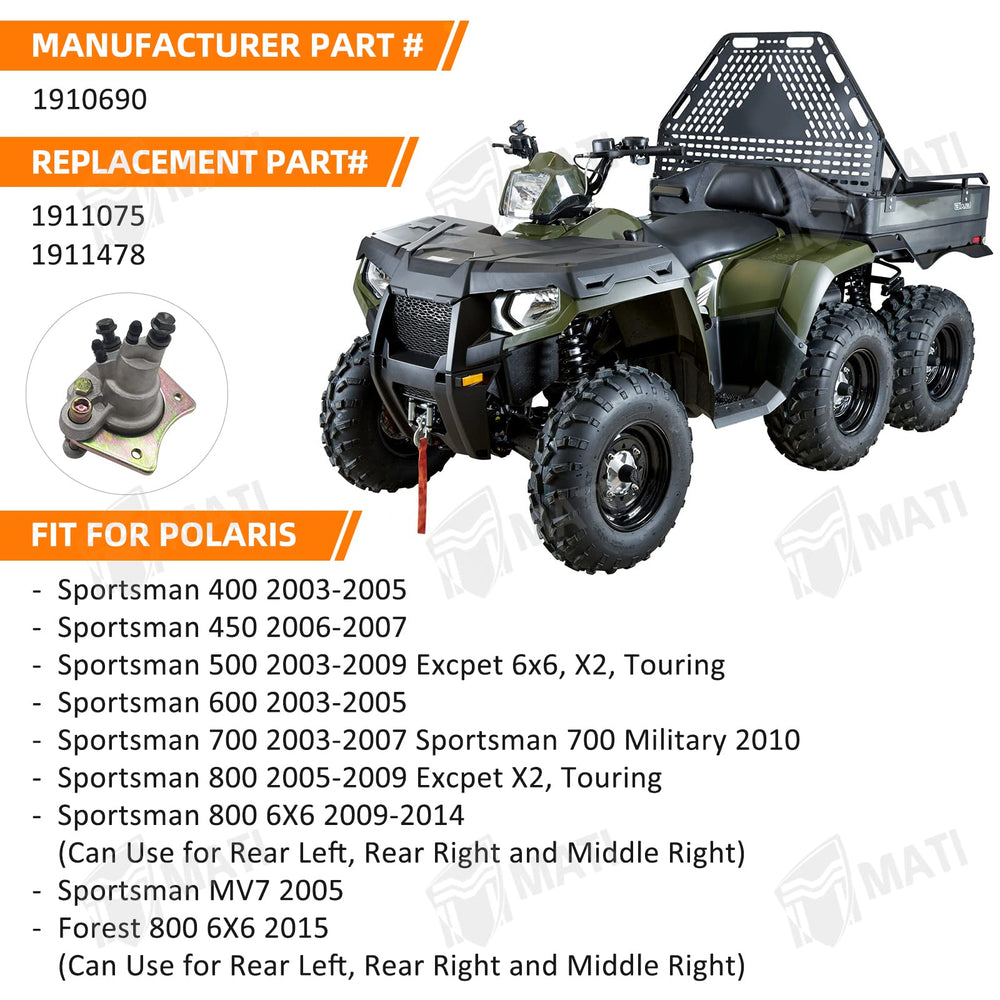 M MATI caliper mounting bracket for Polaris Sportsman 450-2006-2007 ensuring easy direct install.
