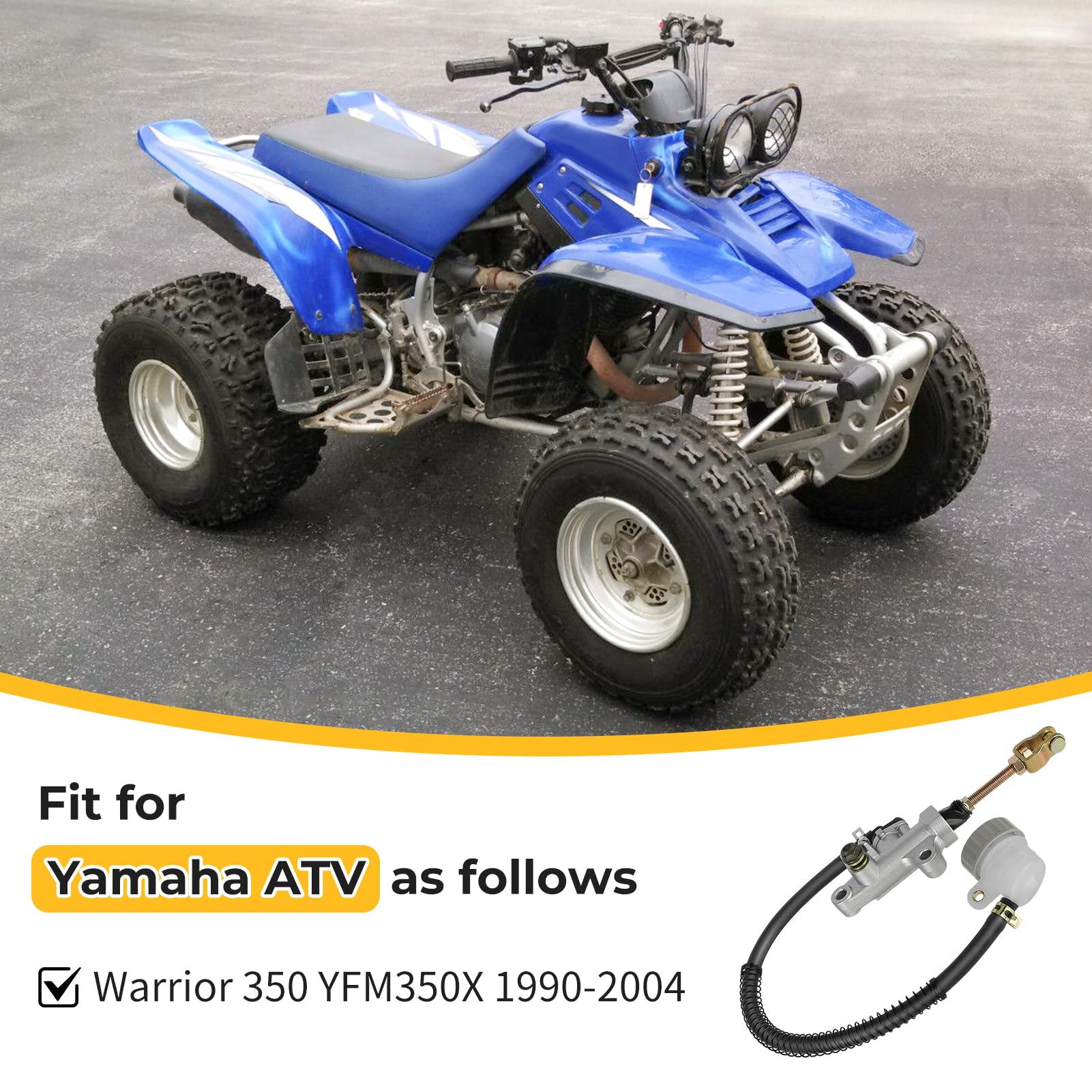 M MATI Yamaha Warrior master cylinder close-up emphasizes durable materials.