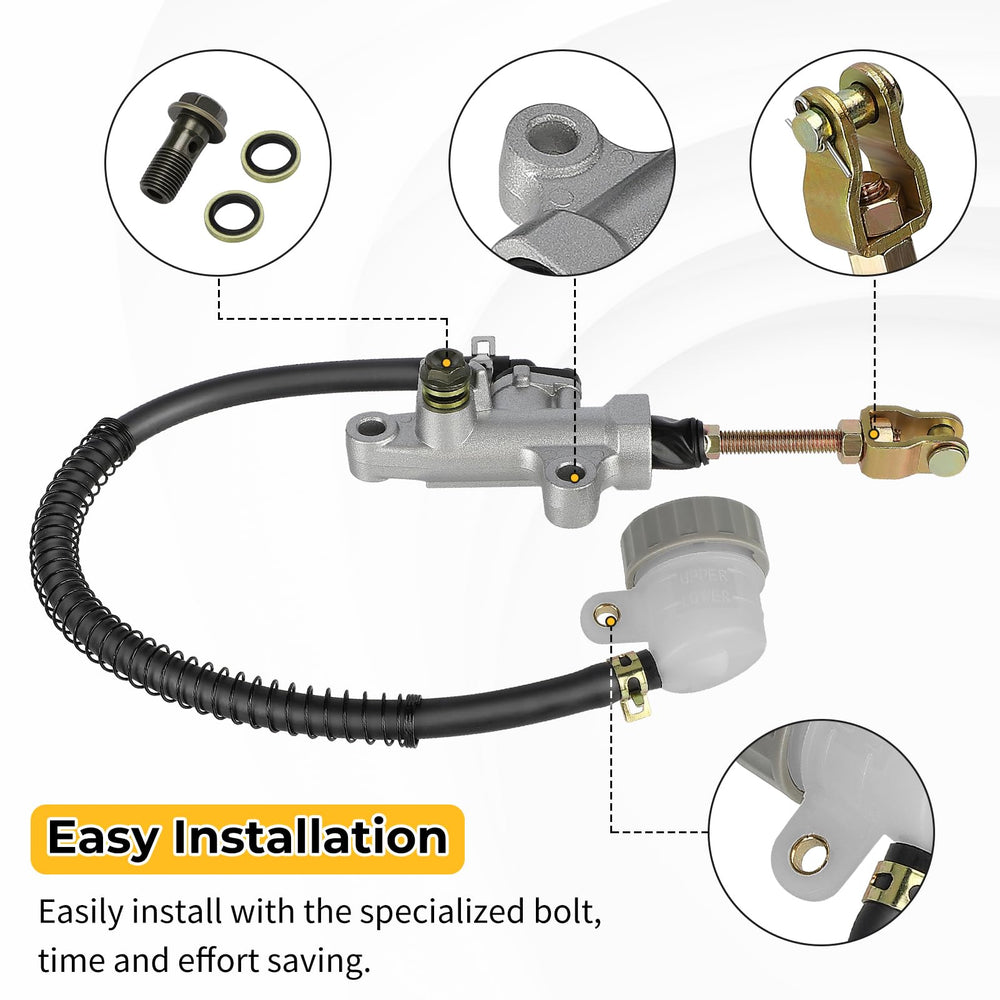 M MATI rear brake master cylinder materials showcase durable finish.