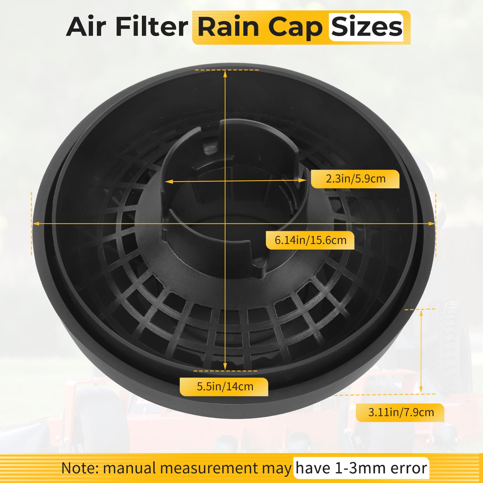 M MATI rain cap provides weather resistance for reliable performance.