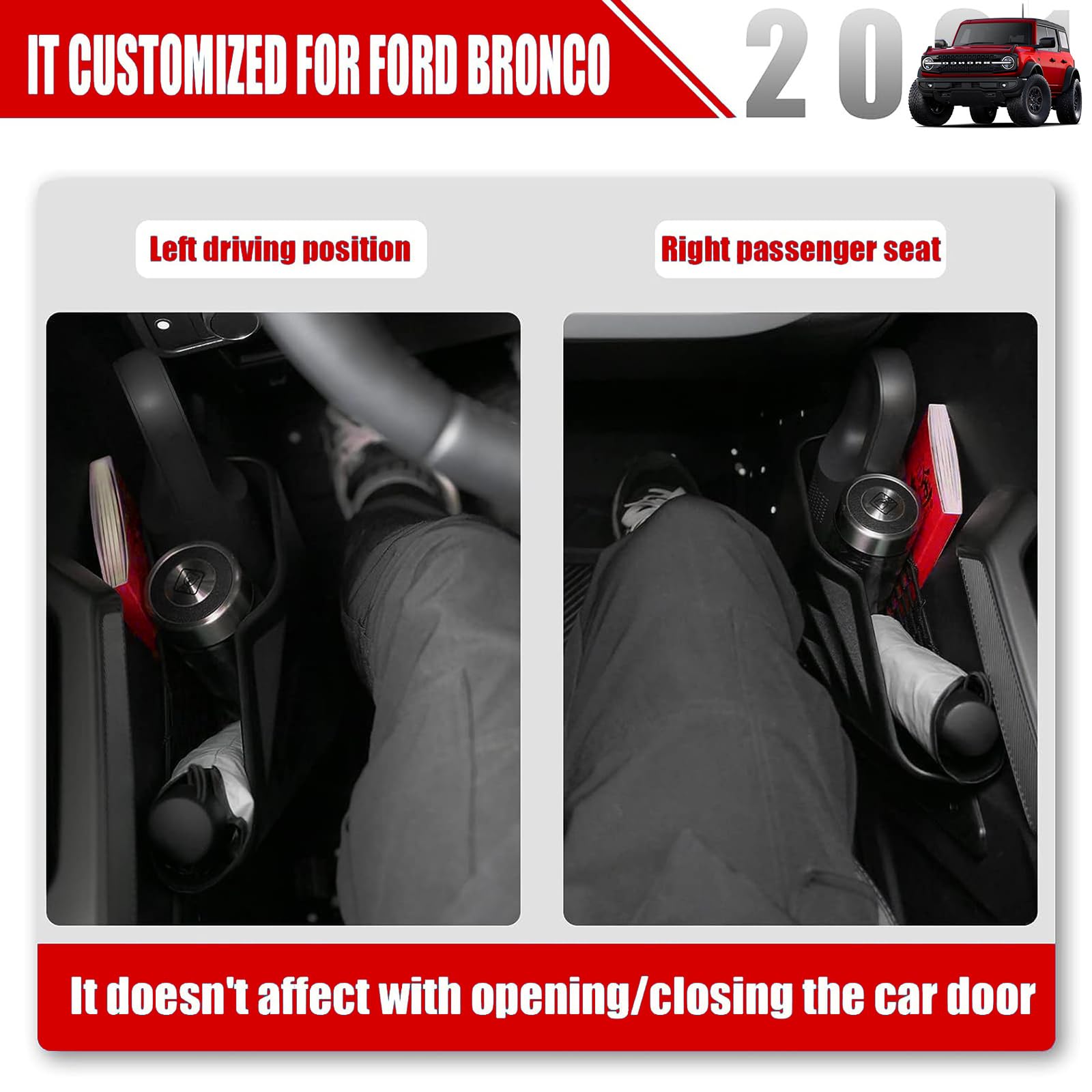 Mabett 2-piece door pocket set expands Bronco storage capacity
