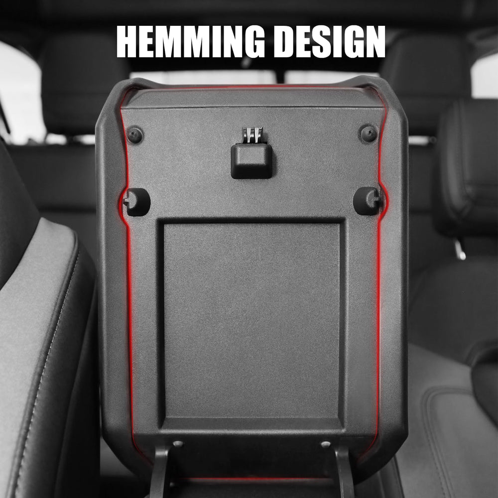 Mabett center console cover close-up highlights TPE material durability for Bronco.