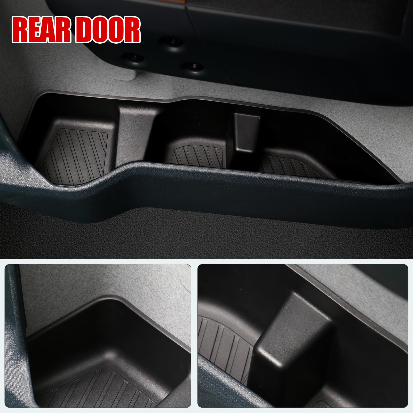 Protective bottom tray guards the Maverick door pocket from spills.
