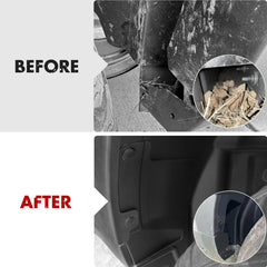 Mabett exposed rear-wheel well cover; helps prevent dirt buildup behind liner.