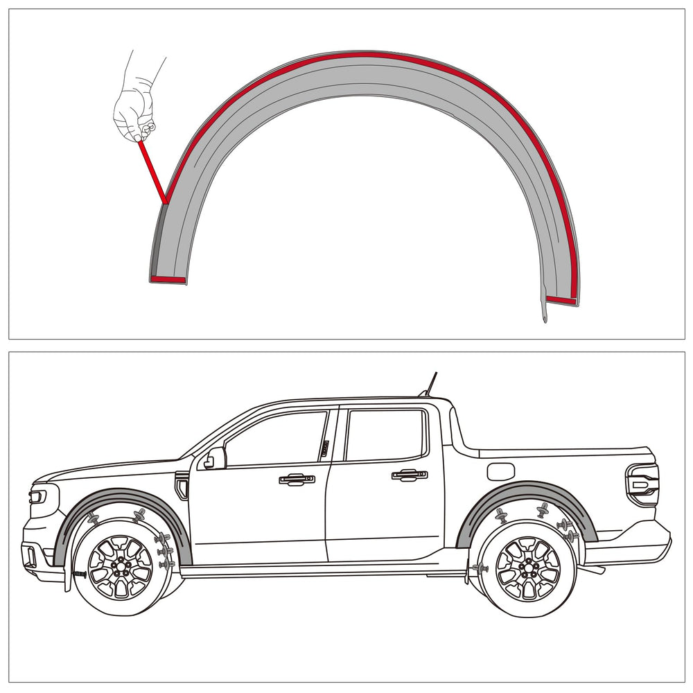 Mabett Fender Flares secure mount with original screws.