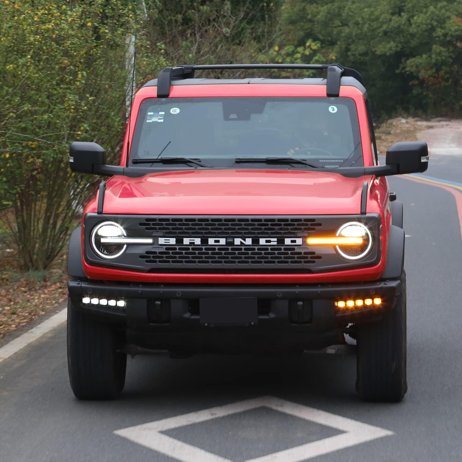 Mabett fog light assembly durable ABS housing close-up indicates sturdy construction.