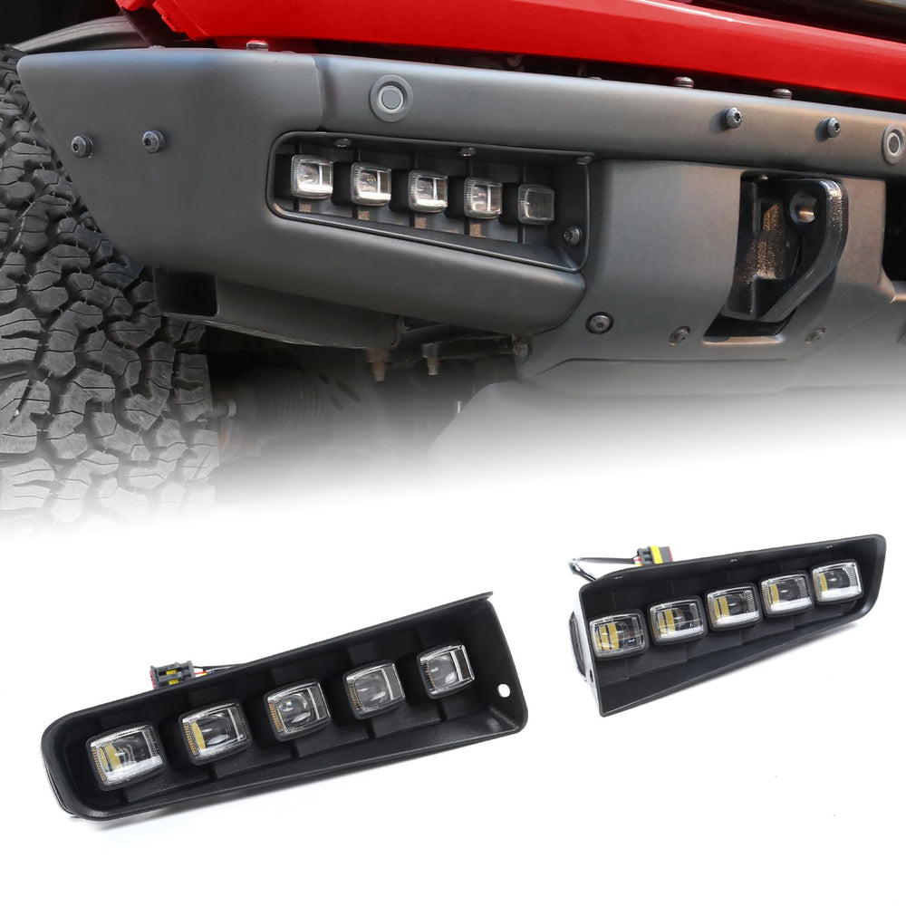 Mabett fog light assembly front view shows rugged Bronco styling and brightness.