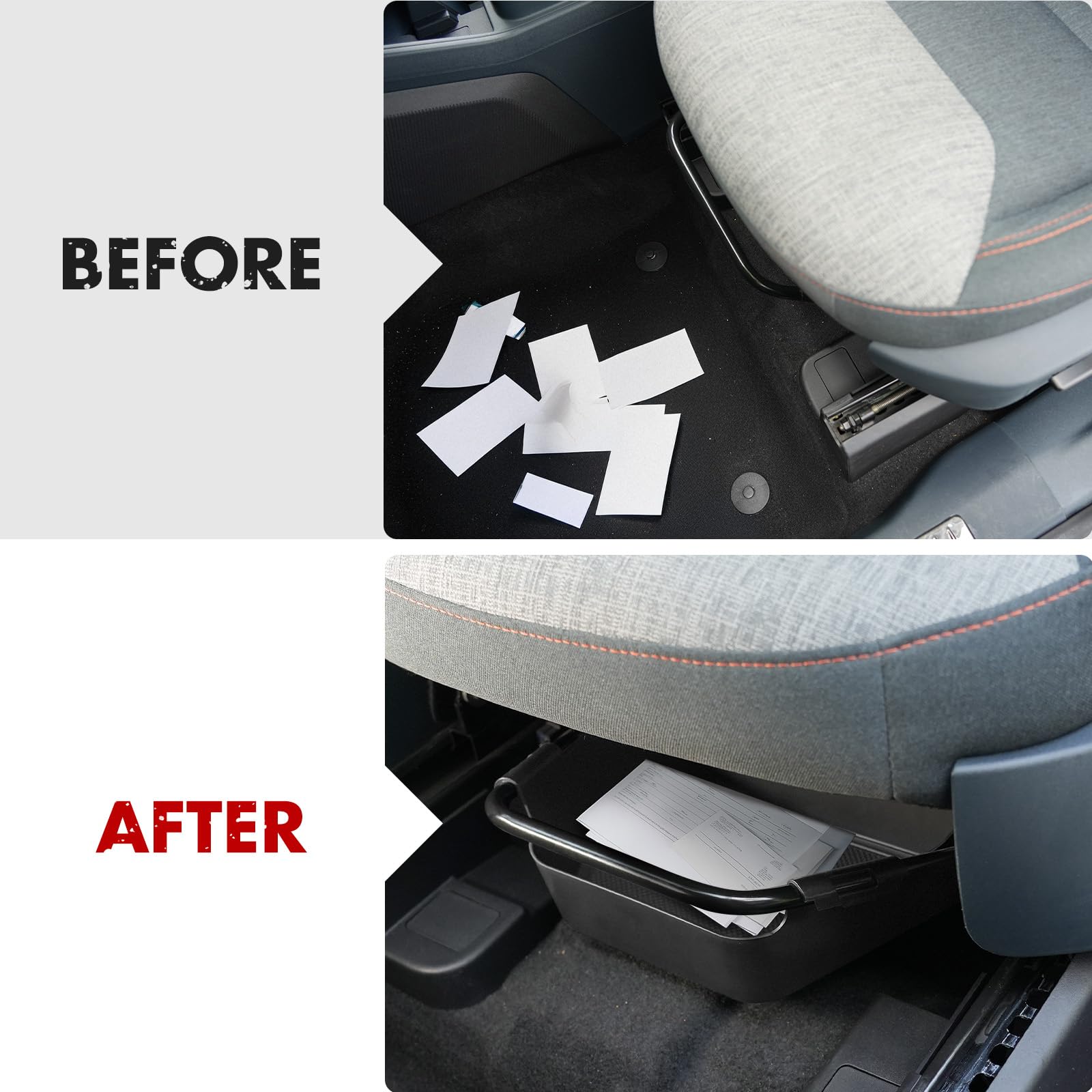 Mabett hidden storage compartment maintains a clean cabin while securing small items.