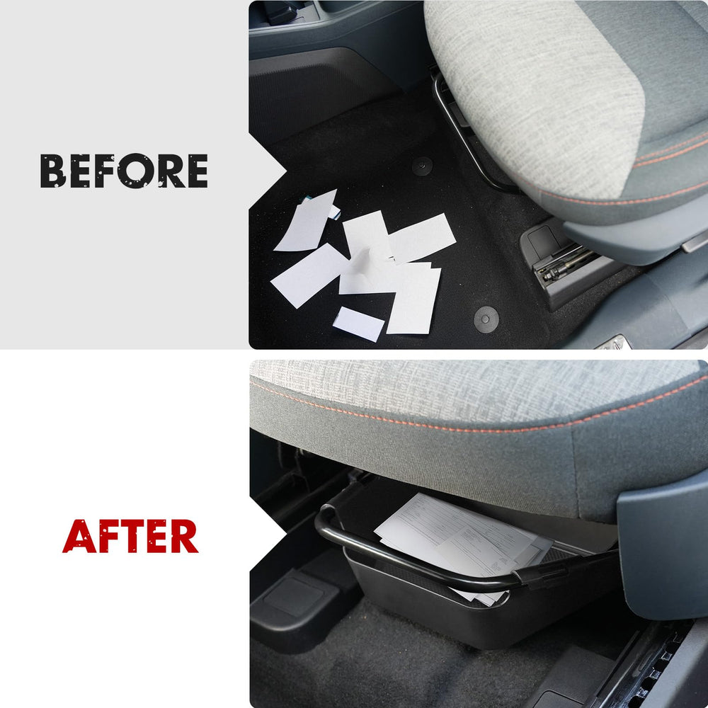 Mabett hidden storage compartment maintains a clean cabin while securing small items.